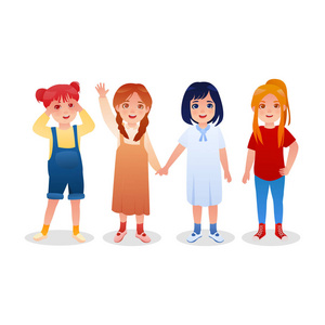 插图角色设计小女孩小学幼儿园矢量卡通照片