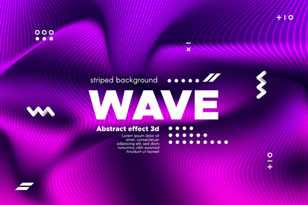 3d 扭曲的波浪条纹和表面波纹