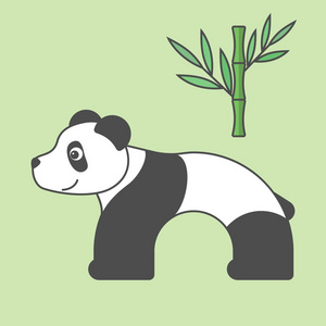 熊猫动画片风格, 儿童矢量艺术