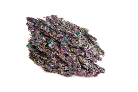 矿物碳白色背景上的大型矿物石碳早照片