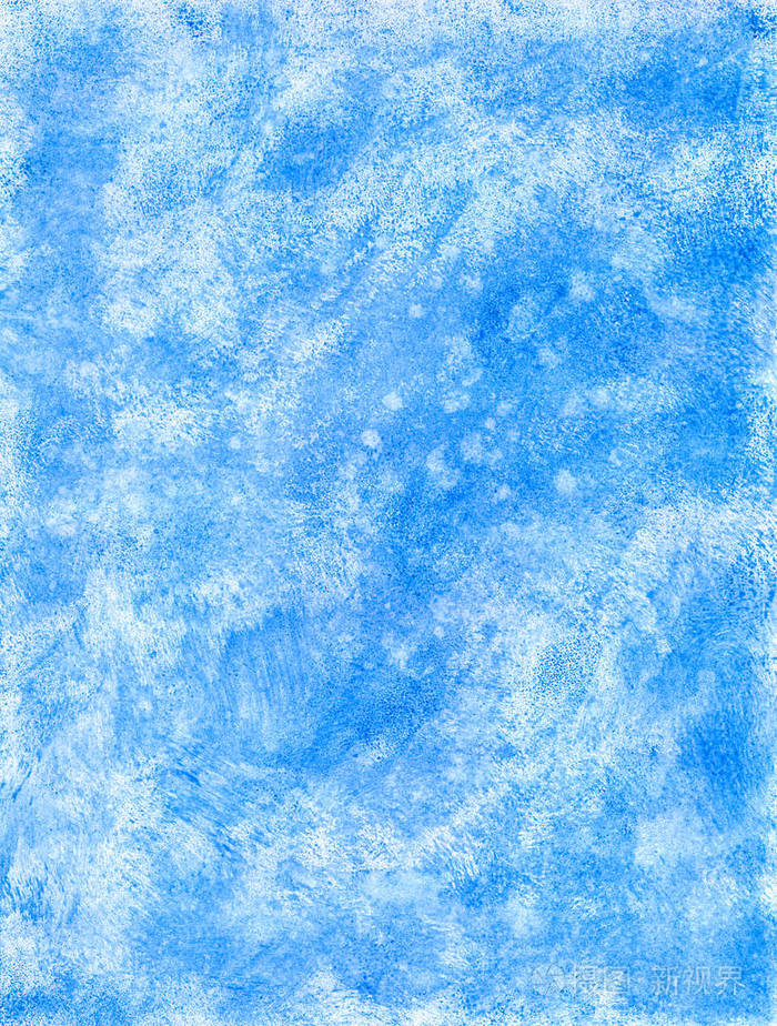 抽象纹理冬季蓝色手绘水彩背景湿漆的水纹理