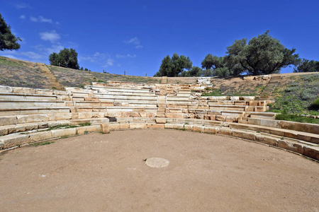希腊圆形剧场在克里特岛的阿普特拉古米诺安遗址
