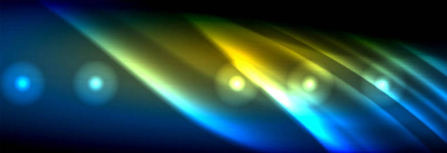 液体霓虹流波, 发光光线背景