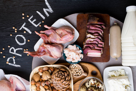 蛋白肉健康蛋白质来源和身体建设食品的分类.
