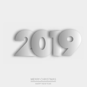 新年快乐或圣诞贺卡。2019. 向量