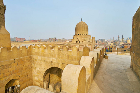 ayyad mosque with carved zigzag dome, Cairo, Egypt.