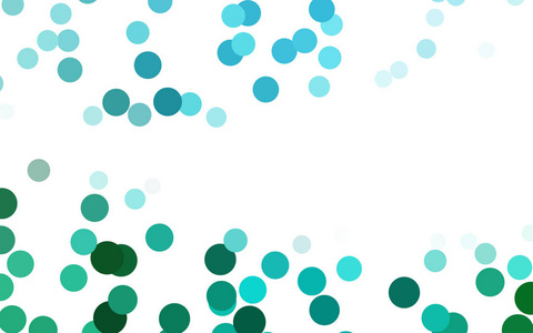 浅蓝色绿色矢量插图，由圆圈组成。 虚线梯度设计为您的业务。 具有彩色斑点的半色调风格的创造性几何背景。