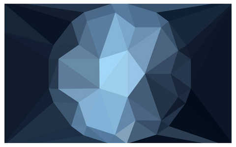 深蓝色矢量多边形插图，由三角形和宝石在中心。 为您的业务设计一颗巨大钻石的三角形设计。 宝石的创造性几何背景。