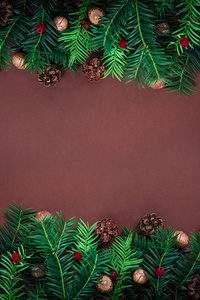 在勃艮第背景的圣诞节边框设计图片