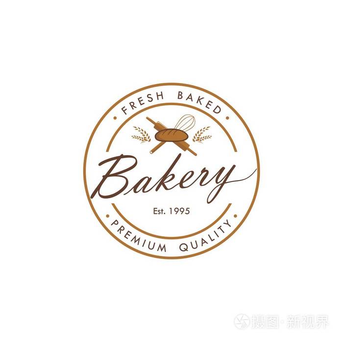 面包店和甜点标志模板标志平面矢量设计