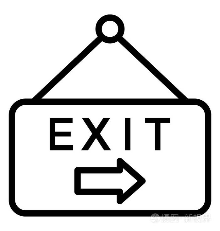 紧急出口标志图标插画-正版商用图片13qixn-摄图新视界