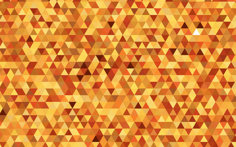 浅橙色矢量三角形镶嵌背景。 几何插图折纸风格与梯度。 纹理图案可用于背景。