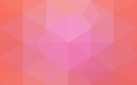 浅粉红色矢量多边形图，由三角形组成。三角模式为您的业务设计。几何背景的折纸风格与梯度。