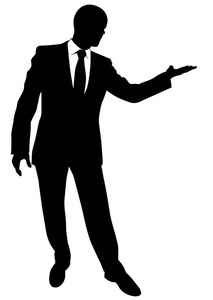 一个穿西装站立矢量的商人的剪影照片