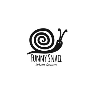 滑稽的蜗牛, 黑色剪影为您的设计