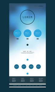 现代风格网站模板设计与蓝色抽象模糊背景