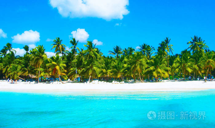 加勒比海热带海滩索纳岛多米尼加共和国