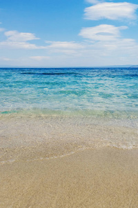 沙滩上的蓝色海浪夏季背景