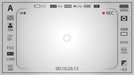 白色现代数码相机聚焦屏幕模板与视觉效果.