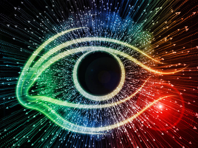 眼图和箭爆的创造性排列作为科学教育和现代技术学科的概念隐喻照片