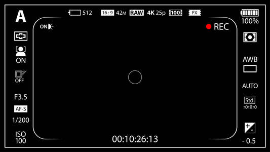 现代数字摄像机聚焦屏幕设置模板.