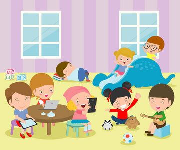 reading阅读s activity in the kindergarten, reading books