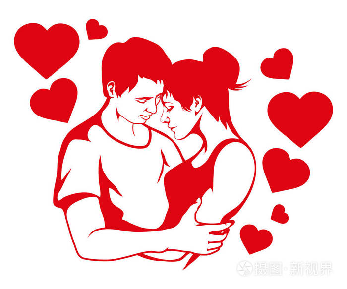 恋爱中的男人和女人恋爱中的夫妻幸福情人节情侣爱情标志