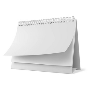 空白桌面日历3d 模型向量例证。水平写实纸日历空白