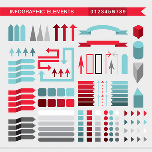 信息元素箭头标志条形图等