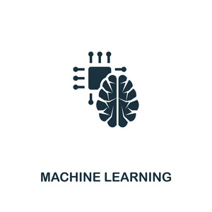机器学习 图标。从人工智能图标收集的高级风格设计。ui 和 ux 像素完美的机器学习图标。适用于网页设计应用程序软件打