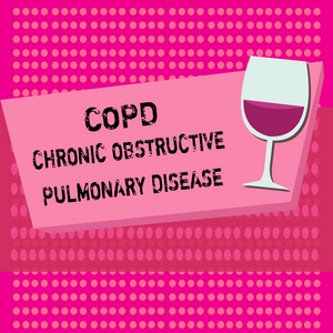 显示 Copd 慢性阻塞性疾病的文本符号。概念性照片部疾病呼吸困难