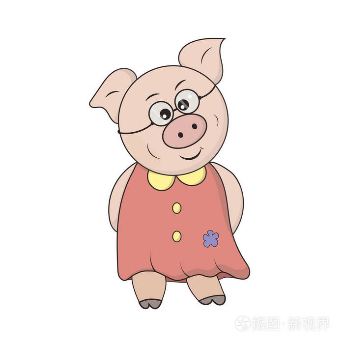 戴眼镜的女孩或猪妈妈