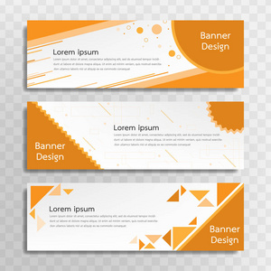 一套黄色横幅模板设计的网页和各种标题可在三种不同的设计。