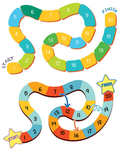 一套棋盘游戏模板插图照片