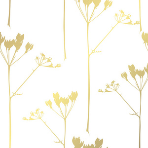 优雅的金色图案与手绘装饰植物设计元素。 请柬花型贺卡剪贴簿印刷礼品包装制造