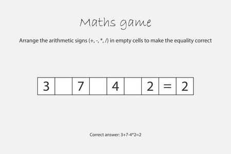 数学游戏为儿童寻找解决方案教育游戏为儿童学校工作表活动任务发展逻辑思维矢量插图