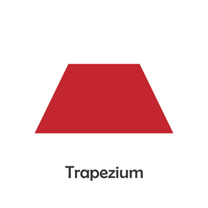 卡通风格的梯形图,儿童几何形状卡片,儿童学前活动,矢量插图照片