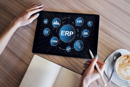 Erp 系统。企业资源规划。业务流程自动化