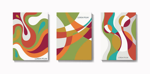 抽象创意模板, 卡片, 彩色封面套装。企业