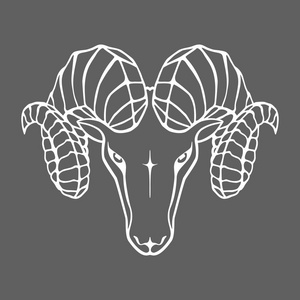 图标白羊座. 我是阿尔加利. 抽象的平面图像. 矢量插图照片