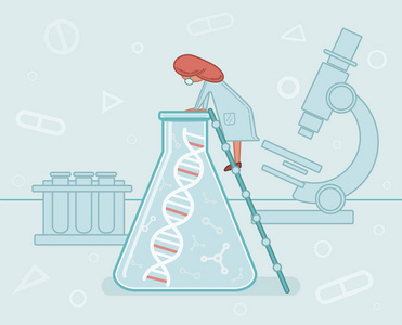 全基因组测序基因组测序dna研究科学家在实验室医学插图载体.照片