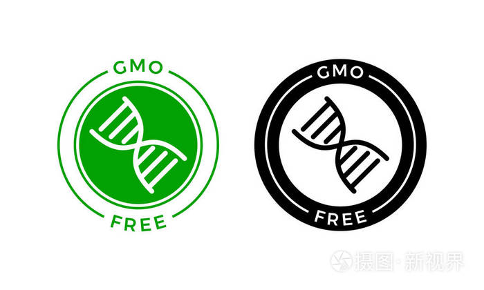 转基因免费图标矢量绿色非转基因dna标签