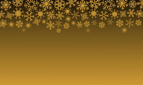 圣诞插图与雪花在渐变背景的黄金颜色。 矢量图形插图。
