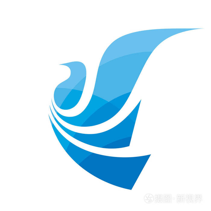 抽象翅膀创意标志.鸽子符号.平面设计元素.