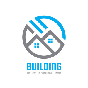家庭建筑矢量标志概念插图，介绍小册子，网站和其他创意项目。 房地产。 设计元素。