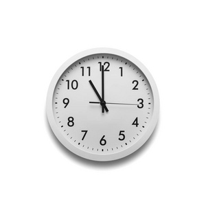 12个蓝色闹钟,显示每小时的最高时刻时钟的集合5 至 9 点钟马齿苋属的