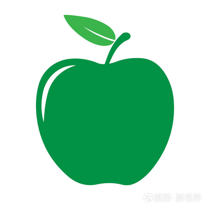 绿色苹果图标矢量图