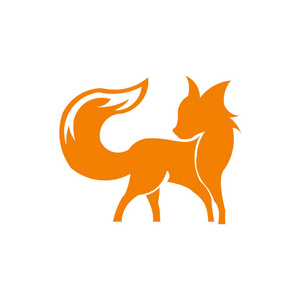 狐狸橙色灵感标志。 现代白色背景灵感