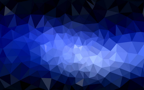 深蓝色矢量多边形图，由三角形组成。 三角设计为您的业务。 渐变折纸风格的创意几何背景