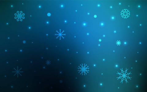 深蓝色矢量背景与圣诞雪花。 雪在模糊的抽象背景上有梯度。 该模式可用于新年广告小册子。